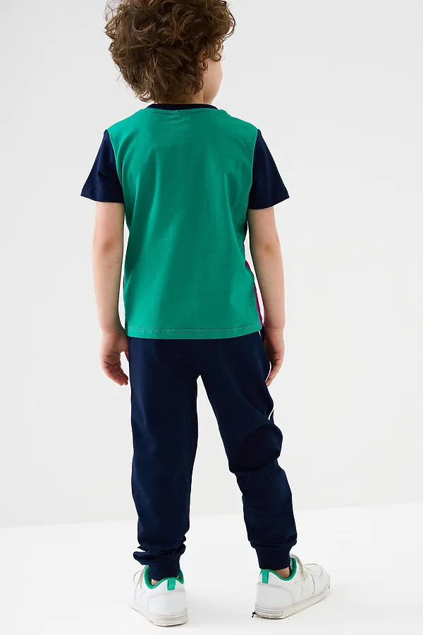 Комплект трикотажный для мальчиков: фуфайка (футболка), брюки PLAYTODAY, разноцветный - фото 2