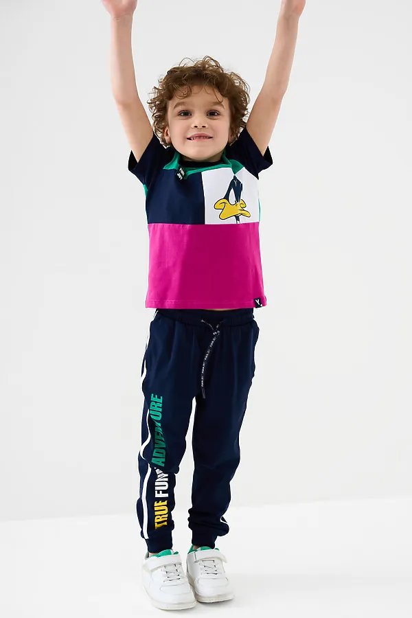 Комплект трикотажный для мальчиков: фуфайка (футболка), брюки PLAYTODAY, разноцветный - фото 2