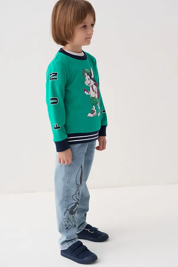Толстовка трикотажная для мальчиков PLAYTODAY, зеленый - фото 2