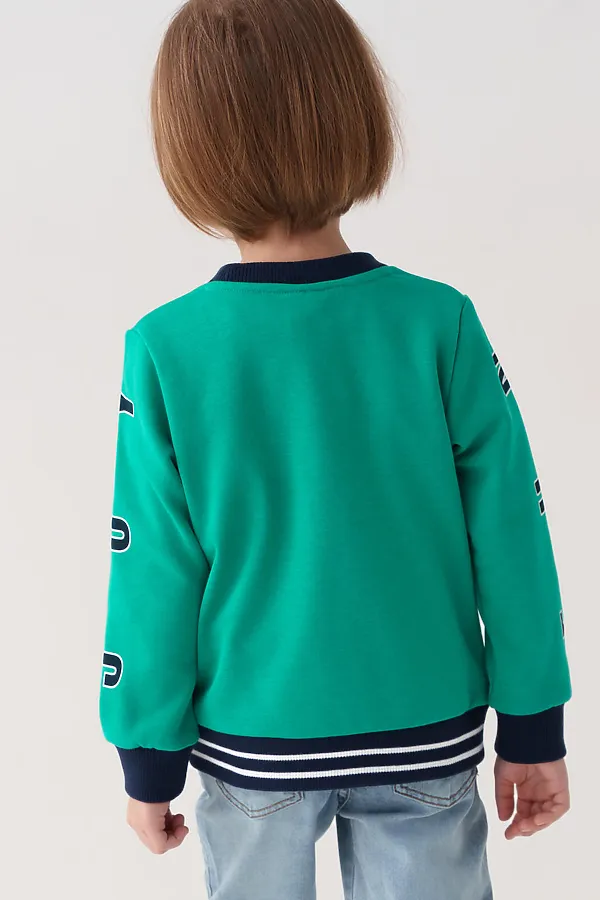 Толстовка трикотажная для мальчиков PLAYTODAY, зеленый - фото 2