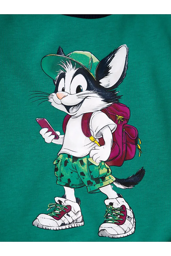 Толстовка трикотажная для мальчиков PLAYTODAY, зеленый - фото 2