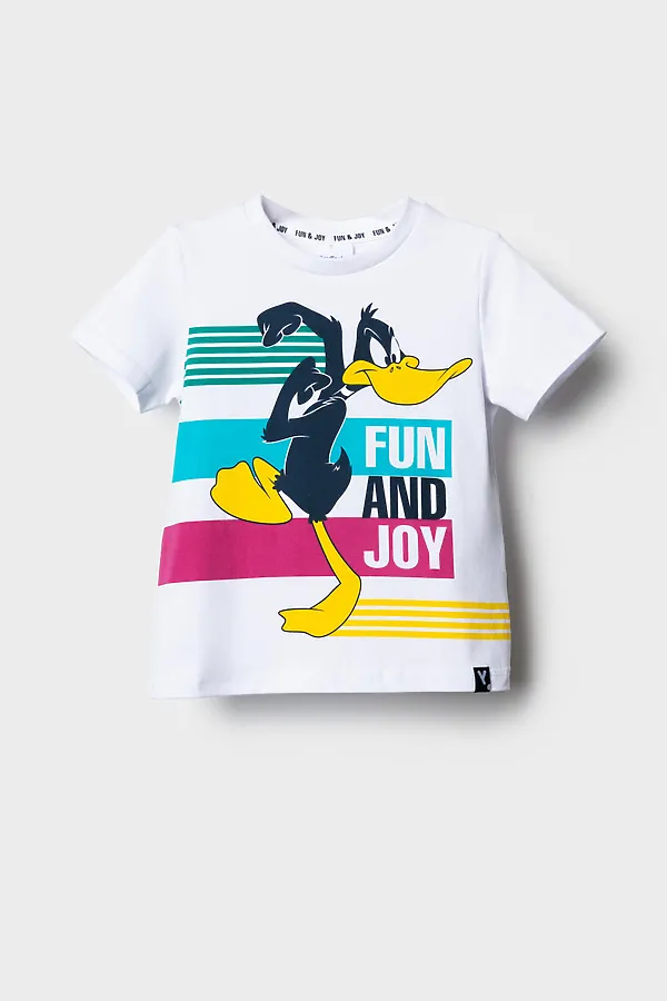 Фуфайка трикотажная для мальчиков (футболка) PLAYTODAY, белый - фото 2