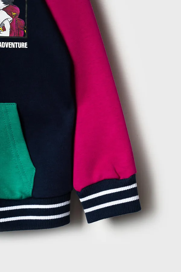 Толстовка текстильная для мальчиков PLAYTODAY, малиновый,зеленый,тёмно-синий - фото 2