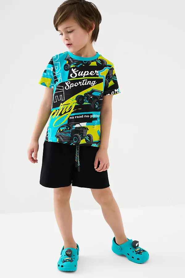 Фуфайка трикотажная для мальчиков (футболка) PLAYTODAY, разноцветный - фото 2