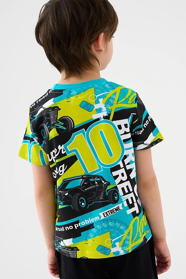 Фуфайка трикотажная для мальчиков (футболка) PLAYTODAY, разноцветный - фото 2