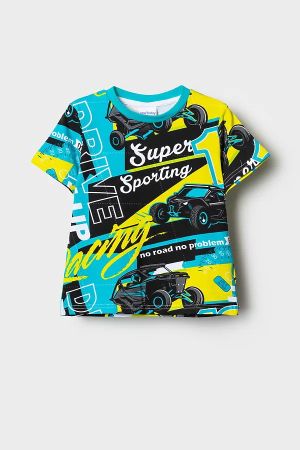 Фуфайка трикотажная для мальчиков (футболка) PLAYTODAY, разноцветный - фото 2