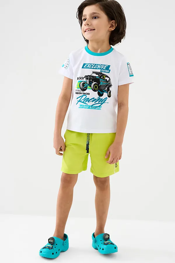 Фуфайка трикотажная для мальчиков (футболка) PLAYTODAY, белый - фото 2