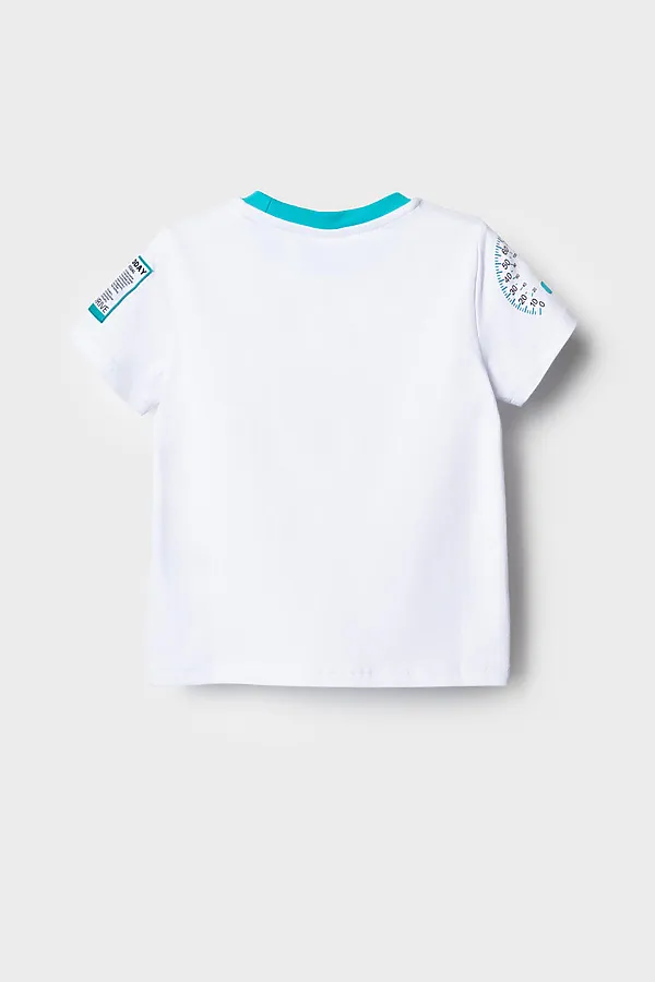 Фуфайка трикотажная для мальчиков (футболка) PLAYTODAY, белый - фото 2