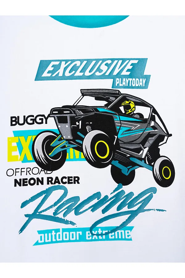 Фуфайка трикотажная для мальчиков (футболка) PLAYTODAY, белый - фото 2