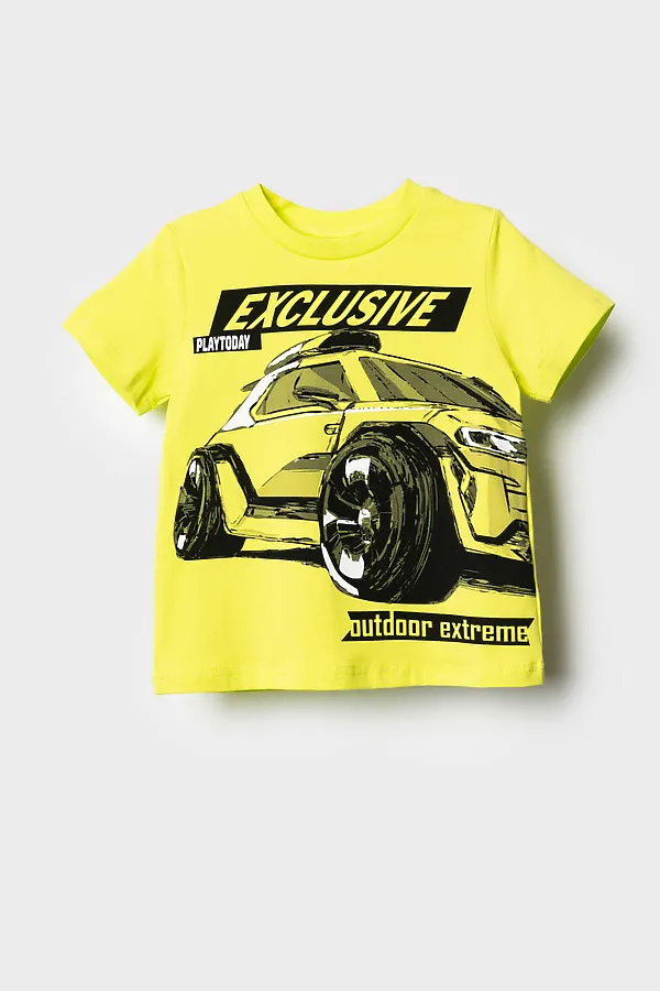 Фуфайка трикотажная для мальчиков (футболка) PLAYTODAY, светло-зеленый - фото 2