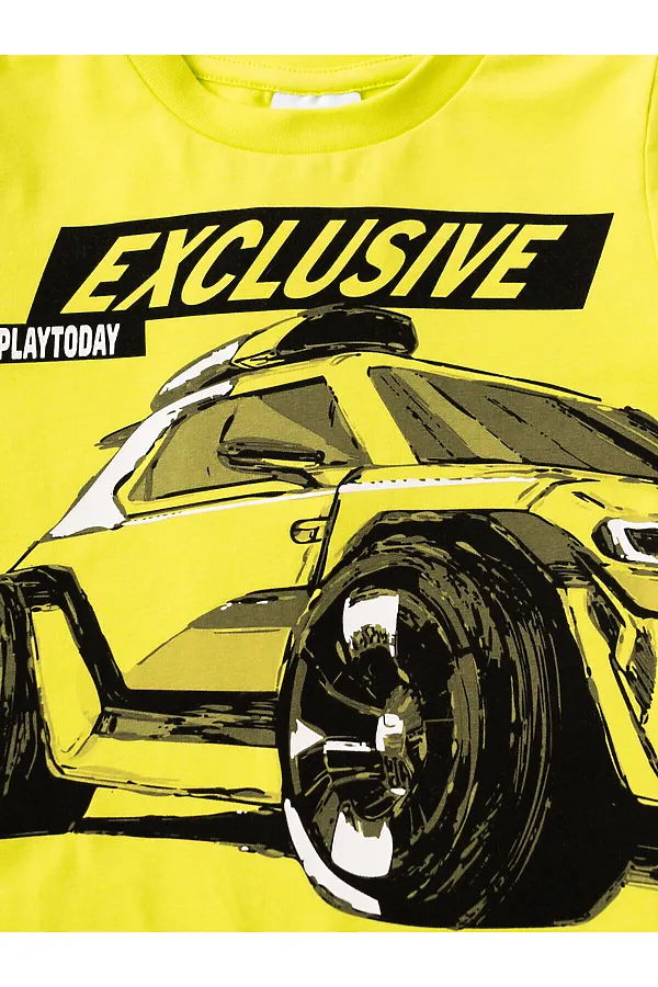 Фуфайка трикотажная для мальчиков (футболка) PLAYTODAY, светло-зеленый - фото 2