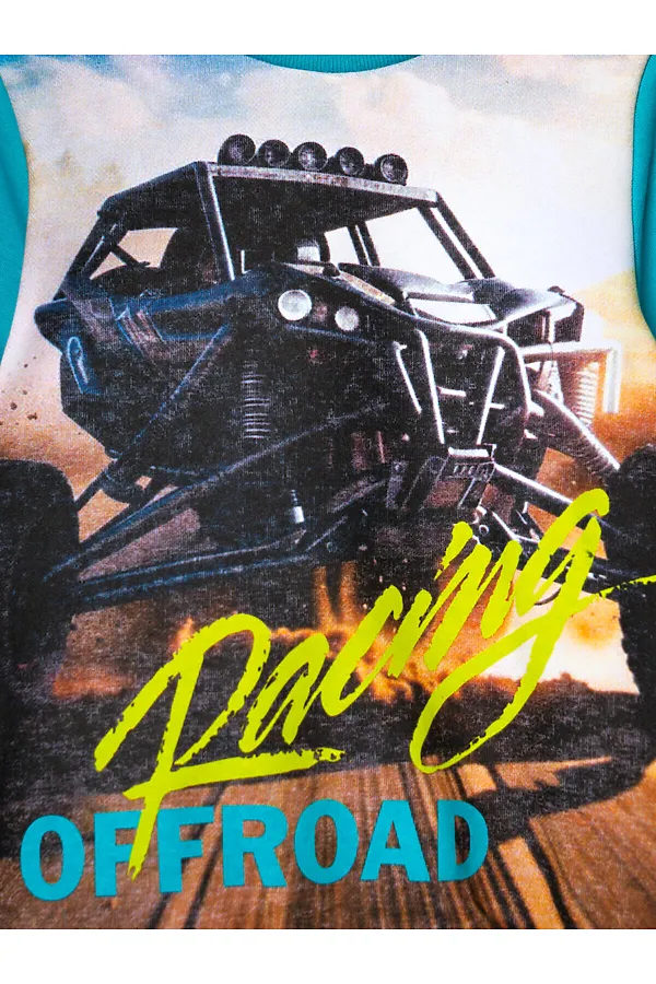 Толстовка трикотажная для мальчиков PLAYTODAY, белый,бирюзовый - фото 2