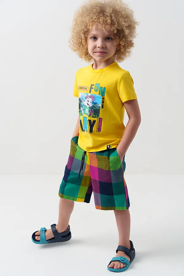 Шорты текстильные для мальчиков PLAYTODAY, разноцветный - фото 2
