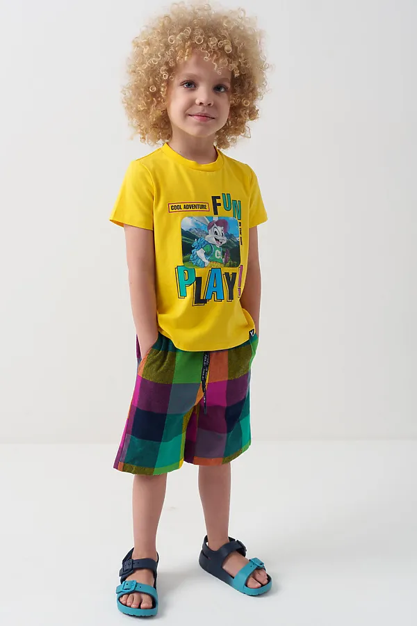 Шорты текстильные для мальчиков PLAYTODAY, разноцветный - фото 2