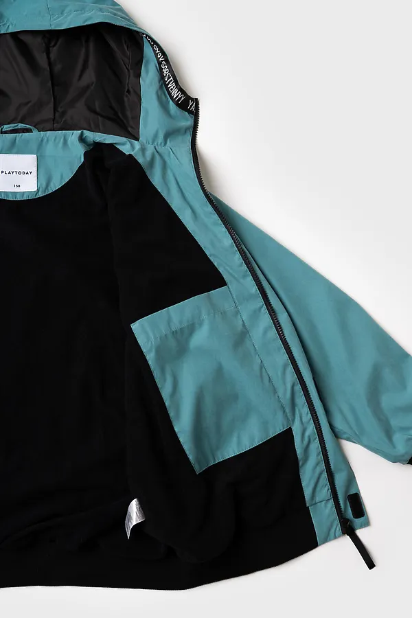 Куртка текстильная с полиуретановым покрытием для мальчиков (ветровка) PLAYTODAY, серый - фото 2