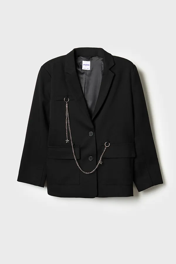 Жакет текстильный для девочек PLAYTODAY, черный - фото 2