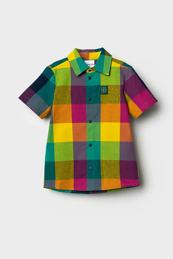 Рубашка текстильная для мальчиков PLAYTODAY, разноцветный - фото 2