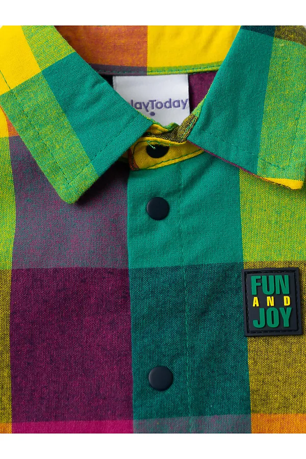 Рубашка текстильная для мальчиков PLAYTODAY, разноцветный - фото 2