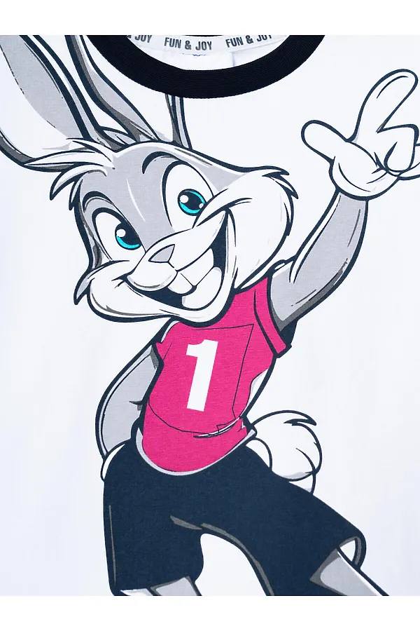 Комплект трикотажный для мальчиков: фуфайка (футболка), шорты PLAYTODAY, белый,тёмно-синий - фото 2