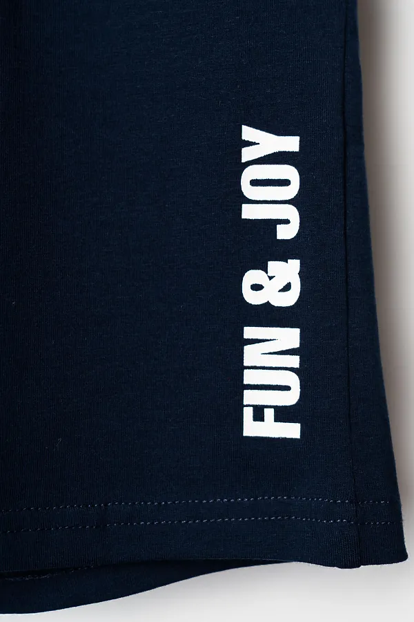 Комплект трикотажный для мальчиков: фуфайка (футболка), шорты PLAYTODAY, белый,тёмно-синий - фото 2