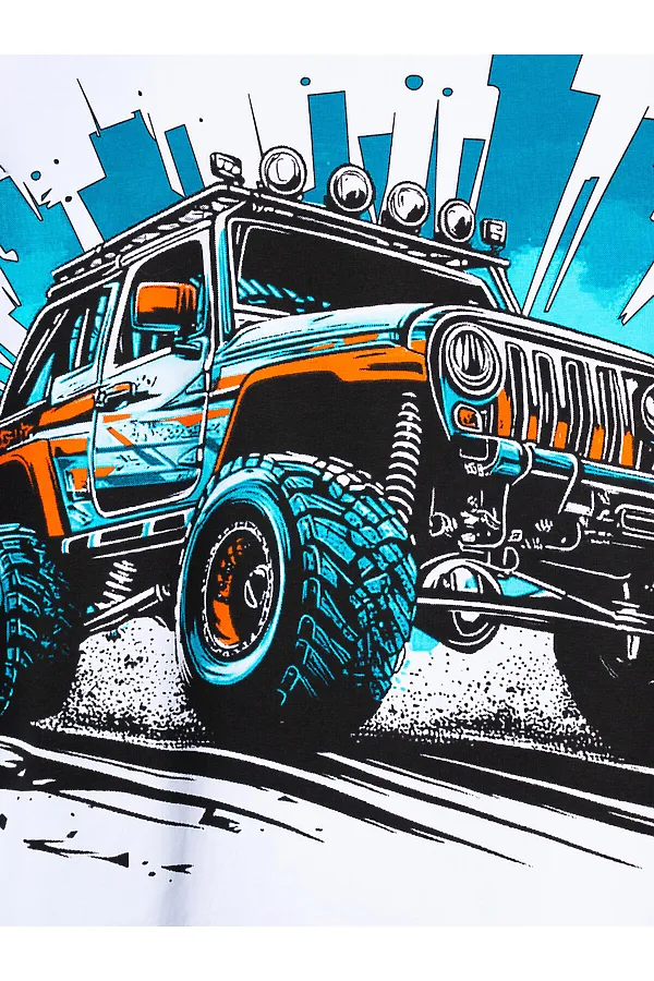 Комплект трикотажный для мальчиков: фуфайка (футболка), брюки PLAYTODAY, белый,бирюзовый - фото 2