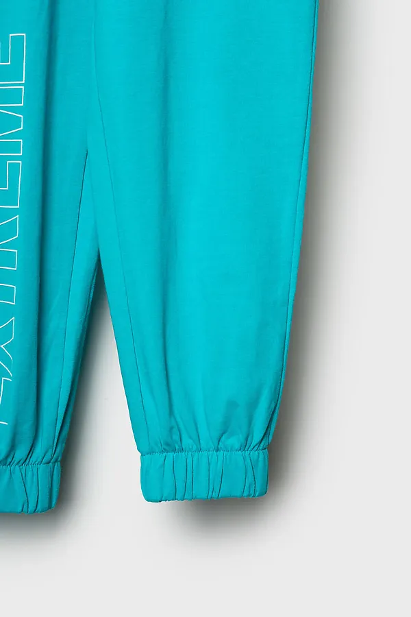 Комплект трикотажный для мальчиков: фуфайка (футболка), брюки PLAYTODAY, белый,бирюзовый - фото 2