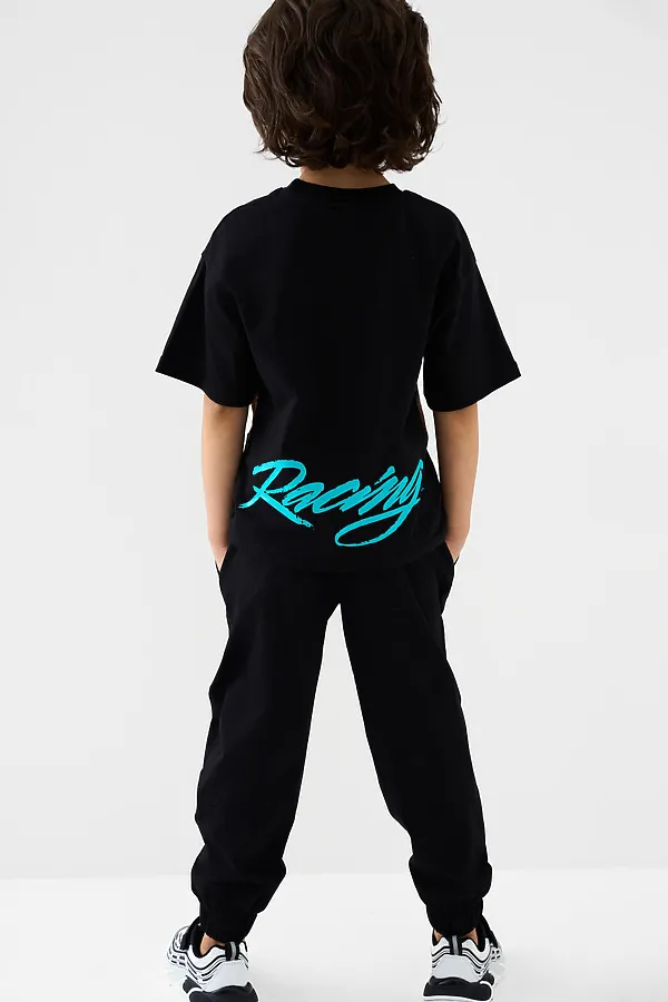 Комплект трикотажный для мальчиков: фуфайка (футболка), брюки PLAYTODAY, черный,белый - фото 2