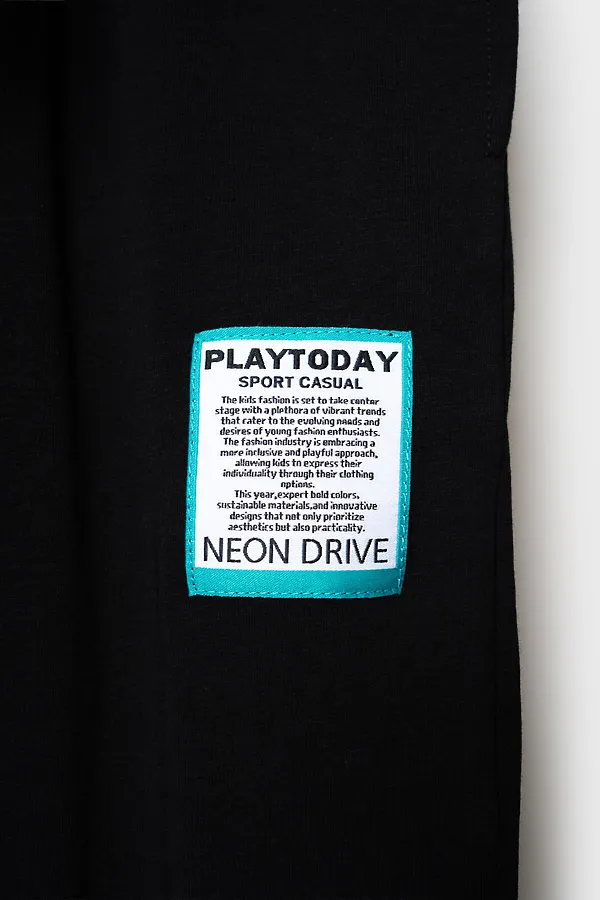 Комплект трикотажный для мальчиков: фуфайка (футболка), брюки PLAYTODAY, черный,белый - фото 2