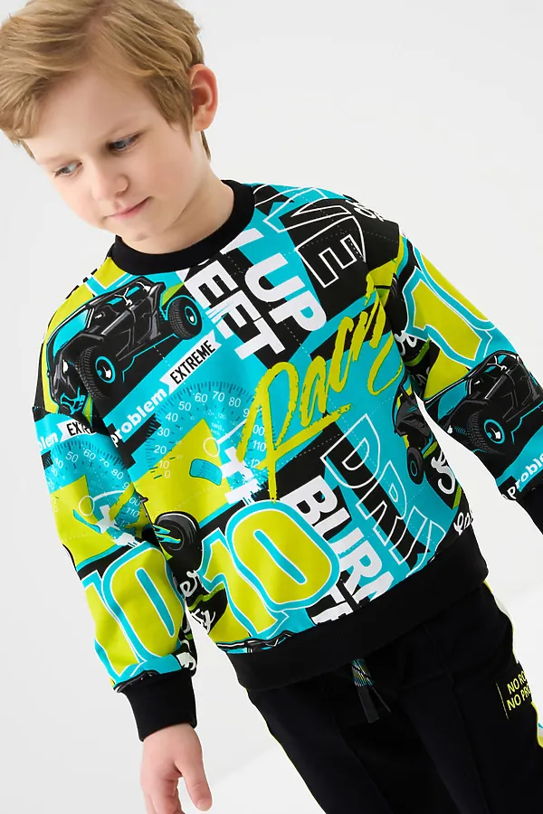 Комплект трикотажный для мальчиков: толстовка, брюки PLAYTODAY, разноцветный - фото 2