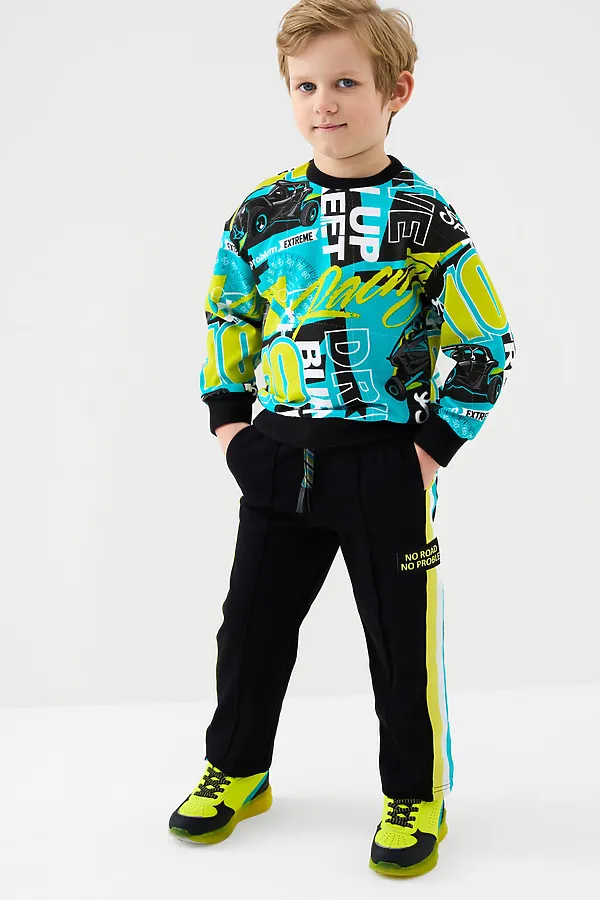 Комплект трикотажный для мальчиков: толстовка, брюки PLAYTODAY, разноцветный - фото 2