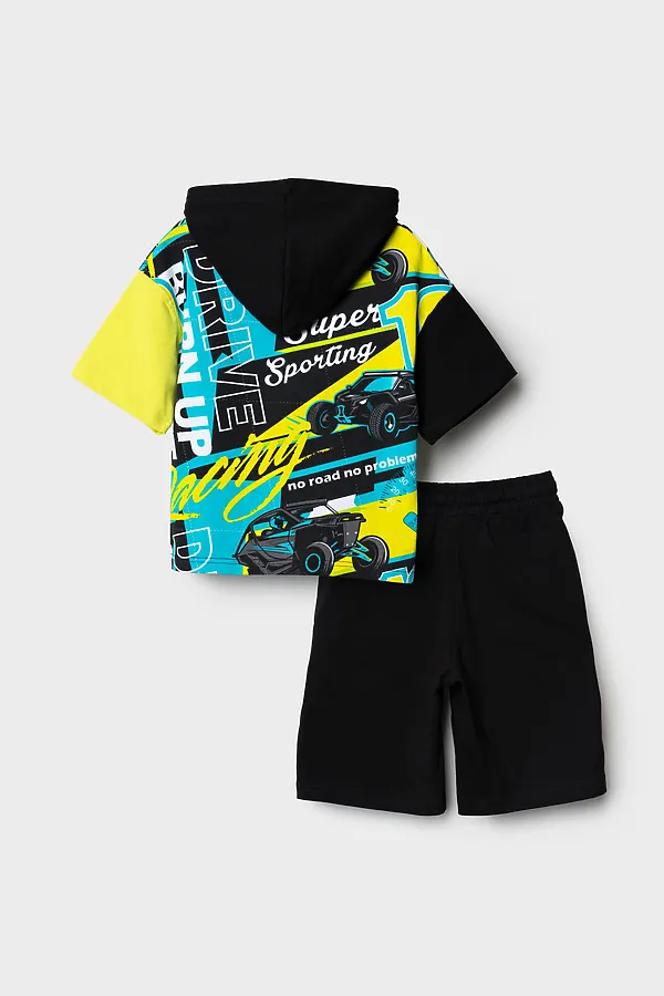 Комплект трикотажный для мальчиков: фуфайка (футболка), шорты PLAYTODAY, разноцветный - фото 2