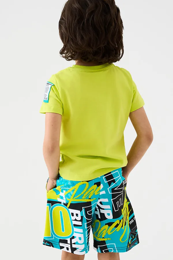 Комплект трикотажный для мальчиков: фуфайка (футболка), шорты PLAYTODAY, разноцветный - фото 2