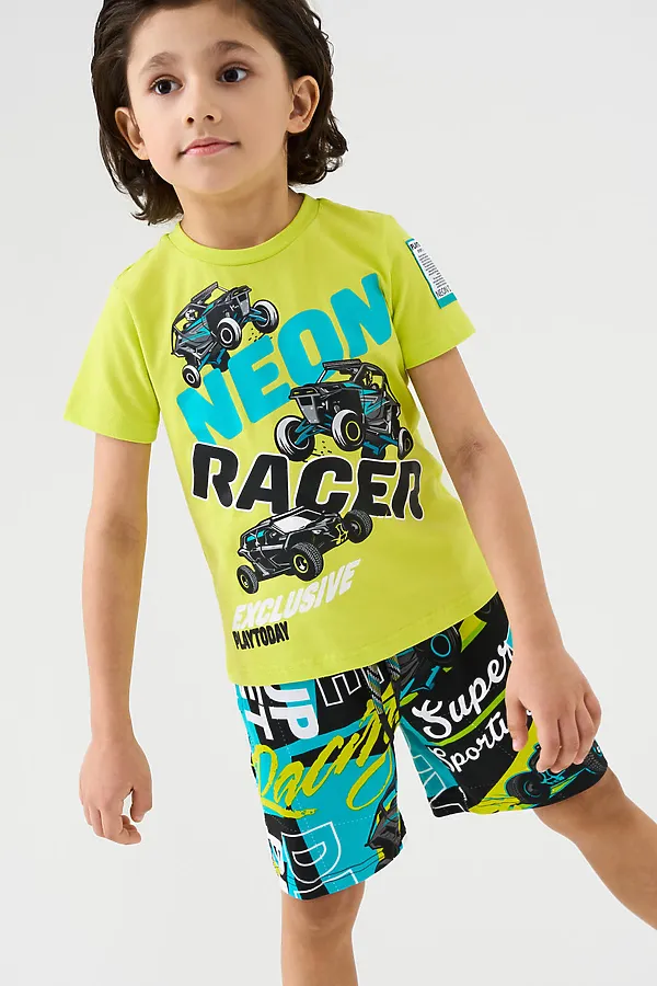 Комплект трикотажный для мальчиков: фуфайка (футболка), шорты PLAYTODAY, разноцветный - фото 2