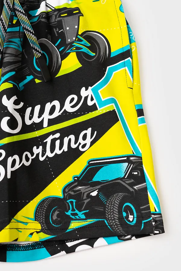 Комплект трикотажный для мальчиков: фуфайка (футболка), шорты PLAYTODAY, разноцветный - фото 2