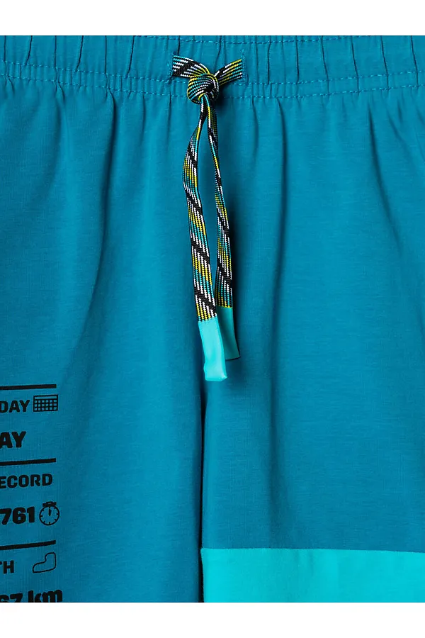 Комплект трикотажный для мальчиков: фуфайка (футболка), шорты PLAYTODAY, белый,бирюзовый - фото 2