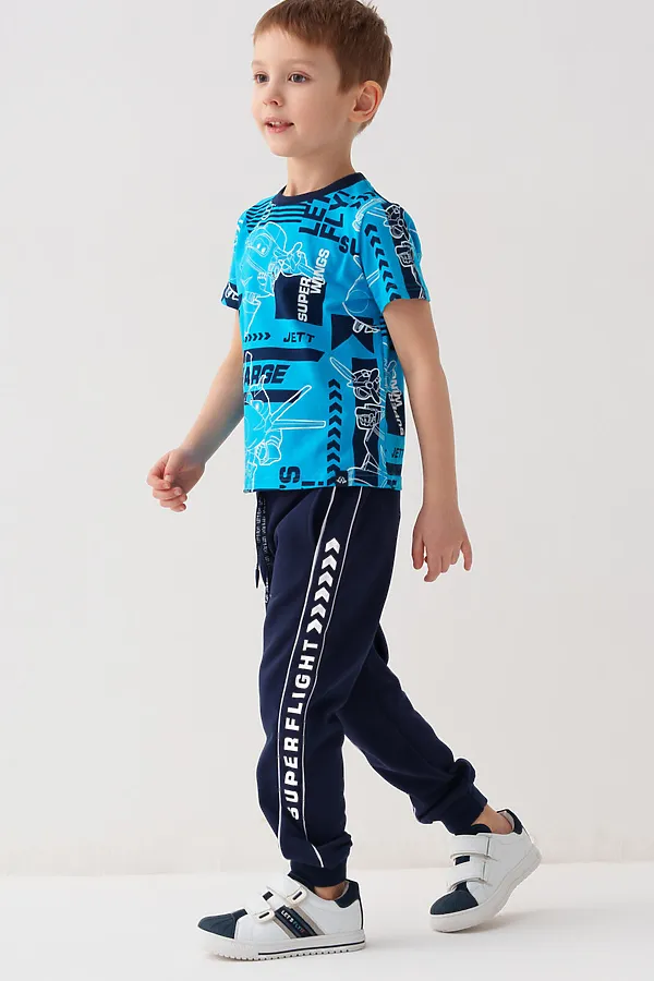 Брюки трикотажные для мальчиков PLAYTODAY, тёмно-синий - фото 2