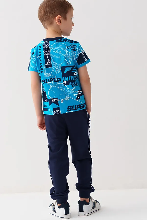 Брюки трикотажные для мальчиков PLAYTODAY, тёмно-синий - фото 2