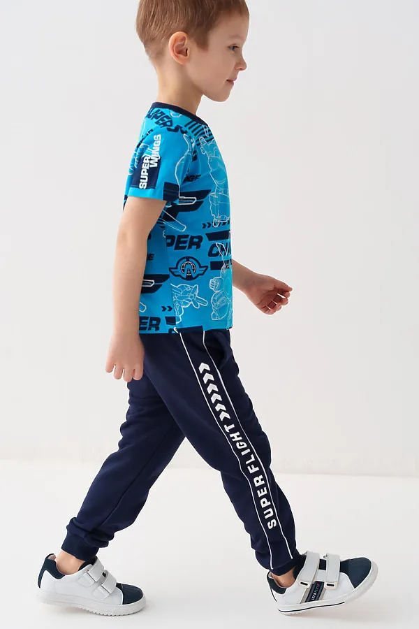 Брюки трикотажные для мальчиков PLAYTODAY, тёмно-синий - фото 2