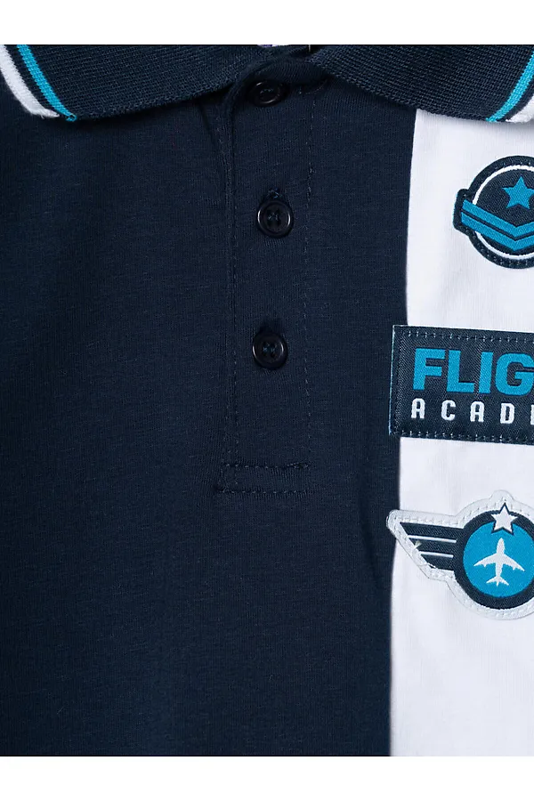 Джемпер трикотажный с воротником поло для мальчиков PLAYTODAY, тёмно-синий,ярко-синий - фото 2