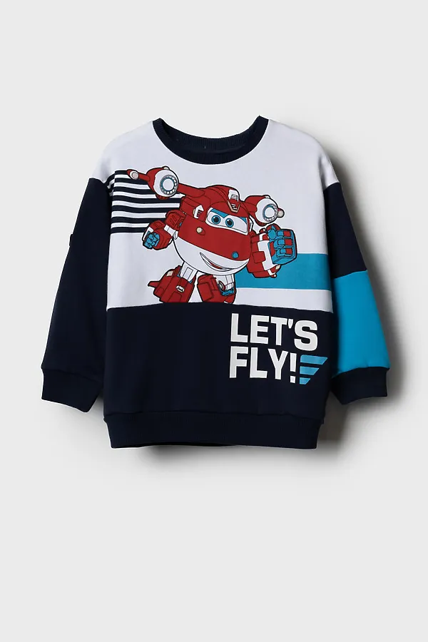 Толстовка трикотажная для мальчиков PLAYTODAY, белый,тёмно-синий - фото 2