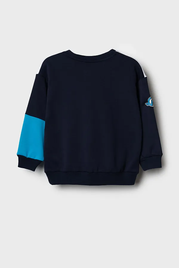 Толстовка трикотажная для мальчиков PLAYTODAY, белый,тёмно-синий - фото 2