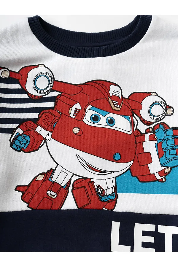 Толстовка трикотажная для мальчиков PLAYTODAY, белый,тёмно-синий - фото 2