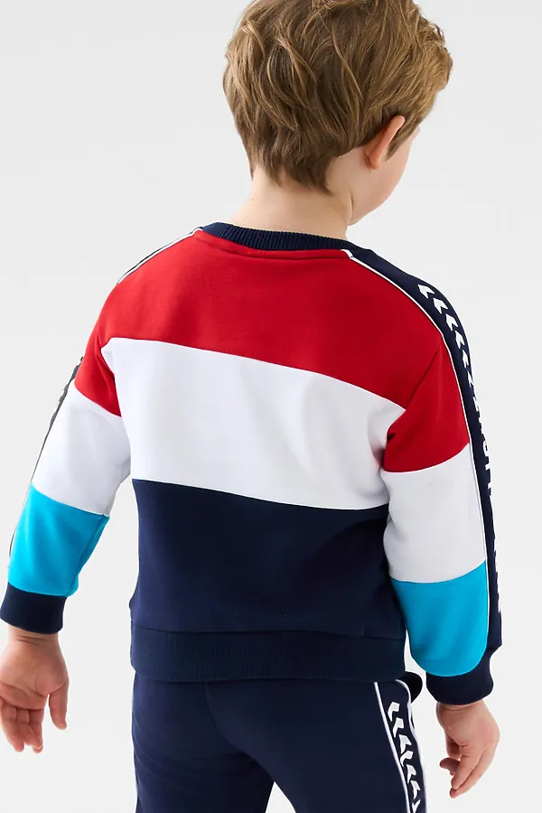 Толстовка трикотажная для мальчиков PLAYTODAY, белый,тёмно-синий,красный - фото 2