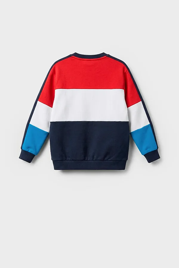 Толстовка трикотажная для мальчиков PLAYTODAY, белый,тёмно-синий,красный - фото 2