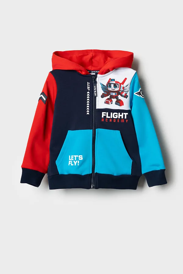 Толстовка трикотажная для мальчиков PLAYTODAY, тёмно-синий,ярко-синий,красный - фото 2