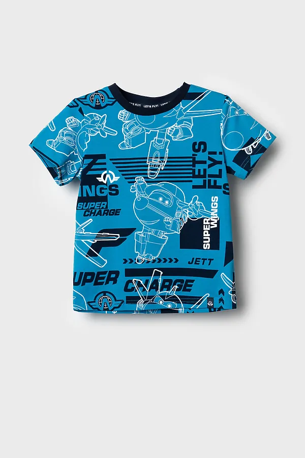 Фуфайка трикотажная для мальчиков (футболка) PLAYTODAY, белый,тёмно-синий,ярко-синий - фото 2