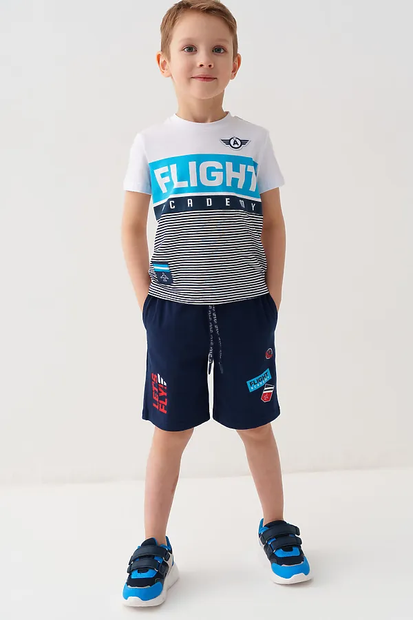 Фуфайка трикотажная для мальчиков (футболка) PLAYTODAY, белый - фото 2