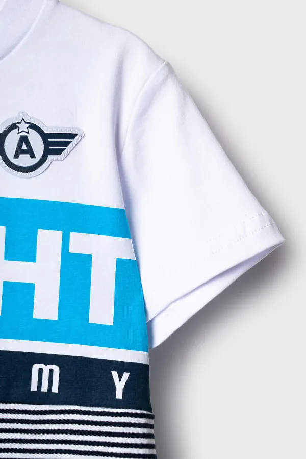 Фуфайка трикотажная для мальчиков (футболка) PLAYTODAY, белый - фото 2