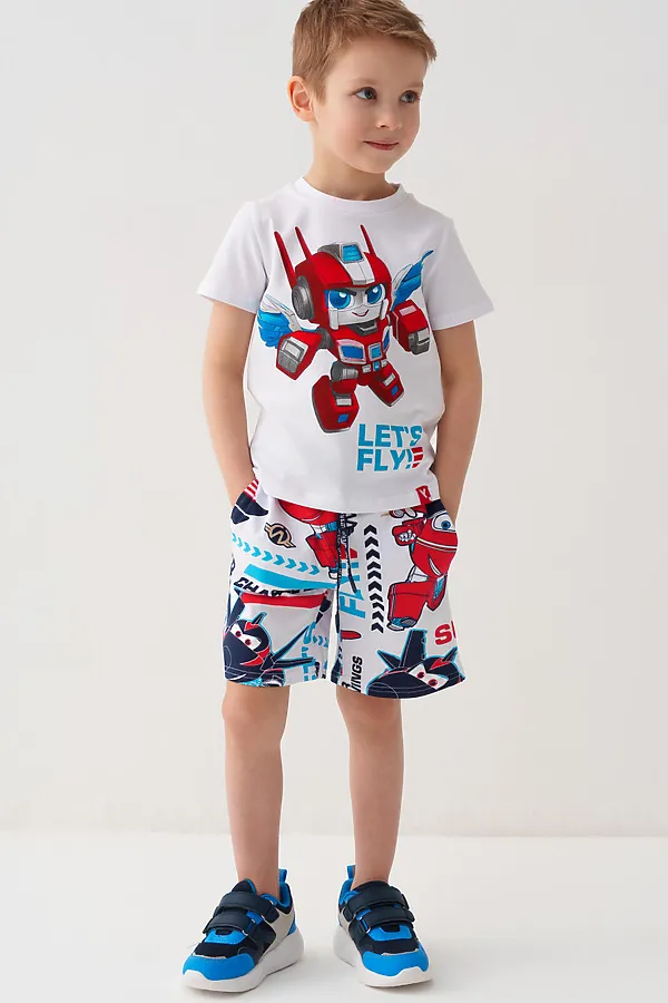 Фуфайка трикотажная для мальчиков (футболка) PLAYTODAY, белый - фото 2