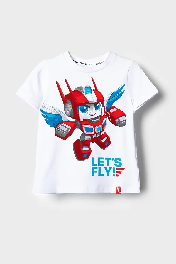 Фуфайка трикотажная для мальчиков (футболка) PLAYTODAY, белый - фото 2